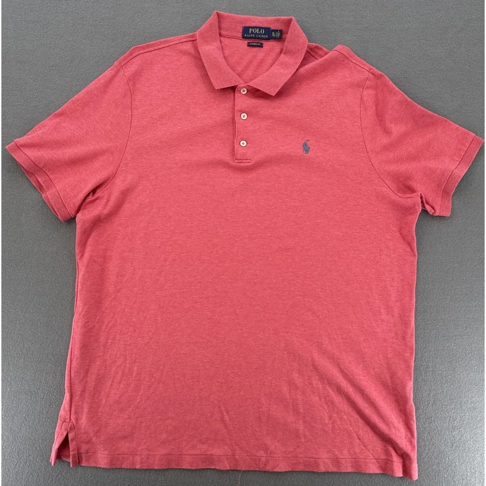 Polo Ralph Lauren Mens Slim Fit Polo Shirt Red Pink XL Short Sleeve NWOT